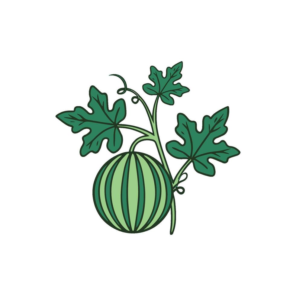 simple illustration of watermelon tree vector