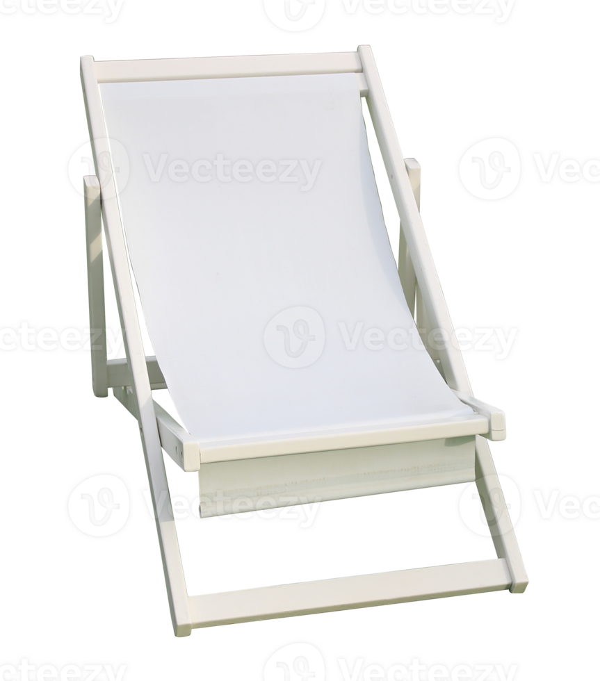 white beach deck canvas chair on transparent background file png