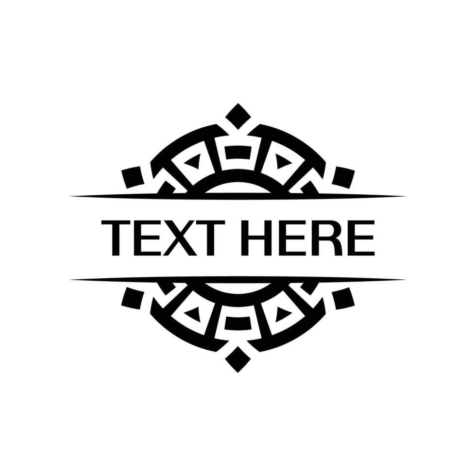 Decorative lattice emblem badge template with star-like accents vector