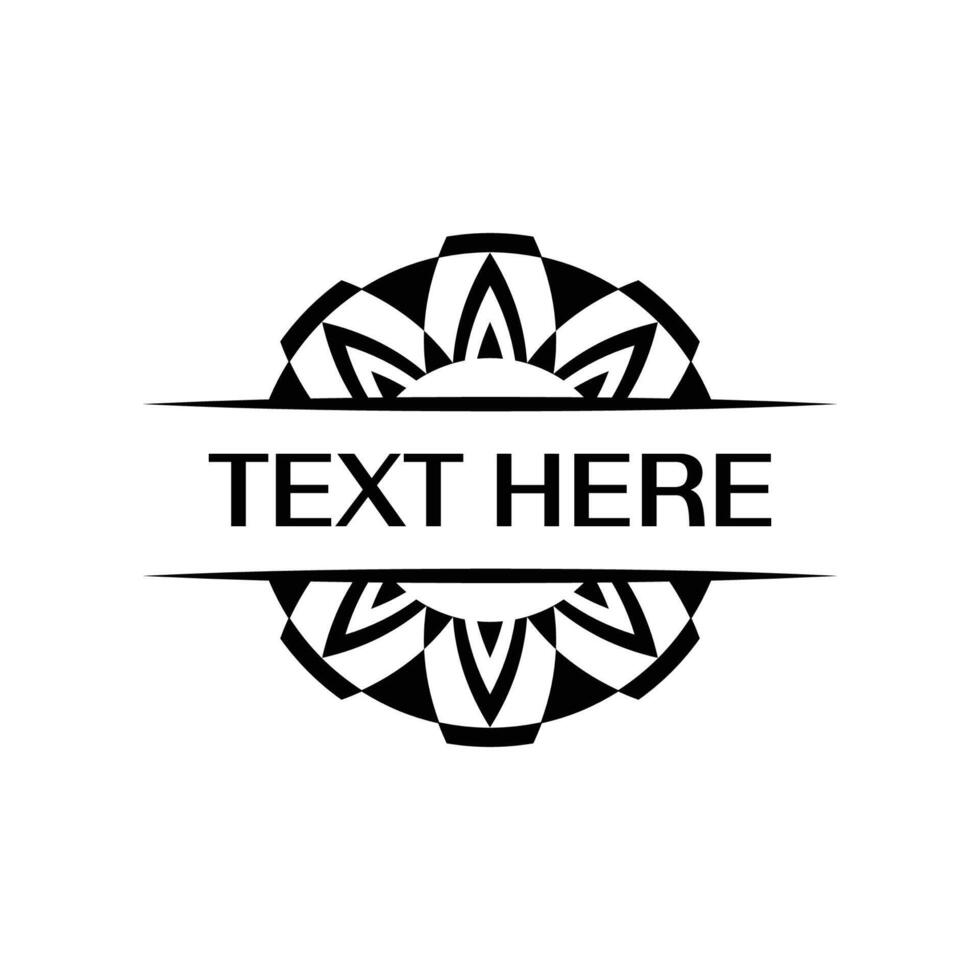 Geometric tribal motif emblem badge template with intricate details vector