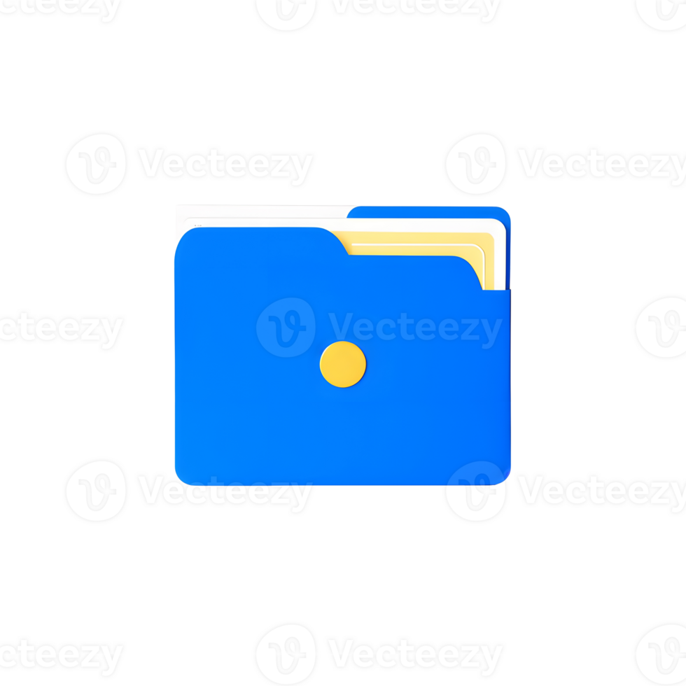 A blue folder with a yellow dot on it png