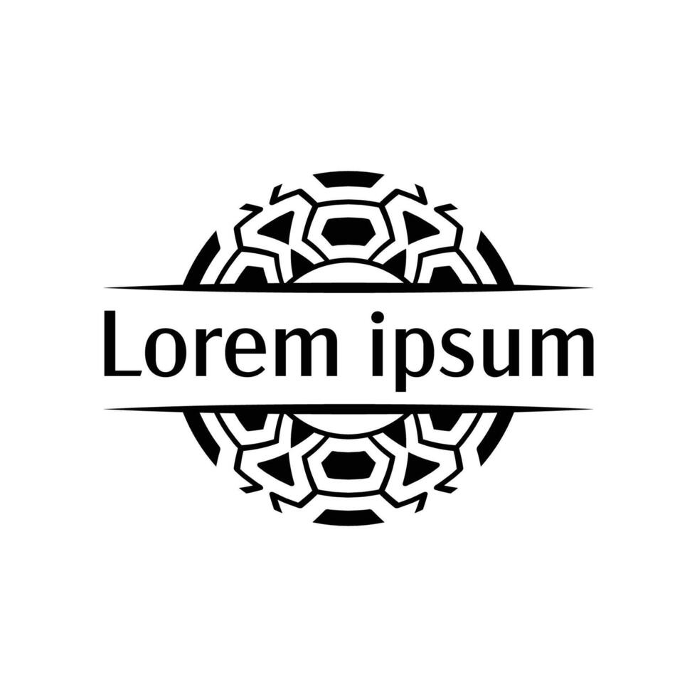 Tribal ornamental badge emblem template with intricate lines vector