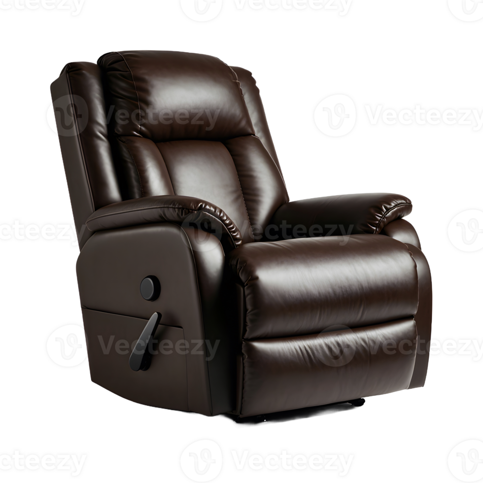black leather Recliner isolated png