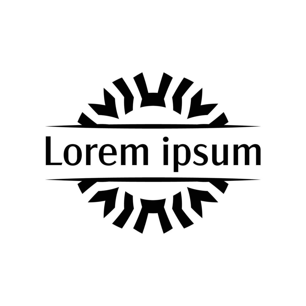 Tribal ornamental emblem badge template with angular design vector
