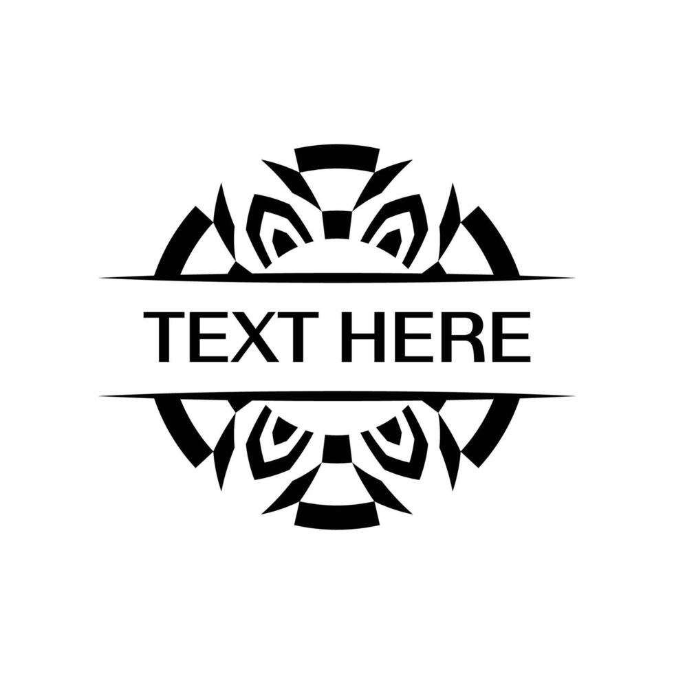 Bold geometric emblem badge template with star-like patterns vector