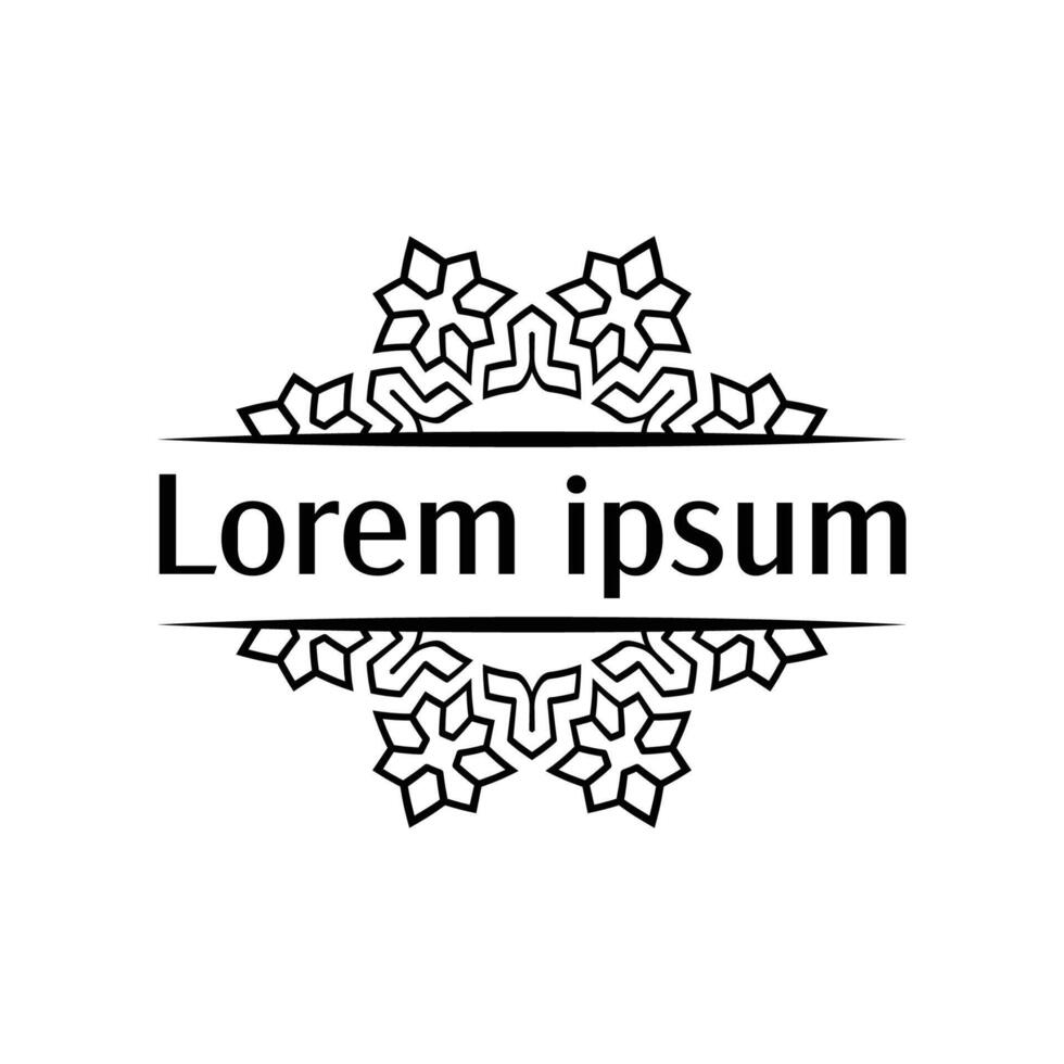 Symmetrical geometric emblem badge template with star-inspired design vector