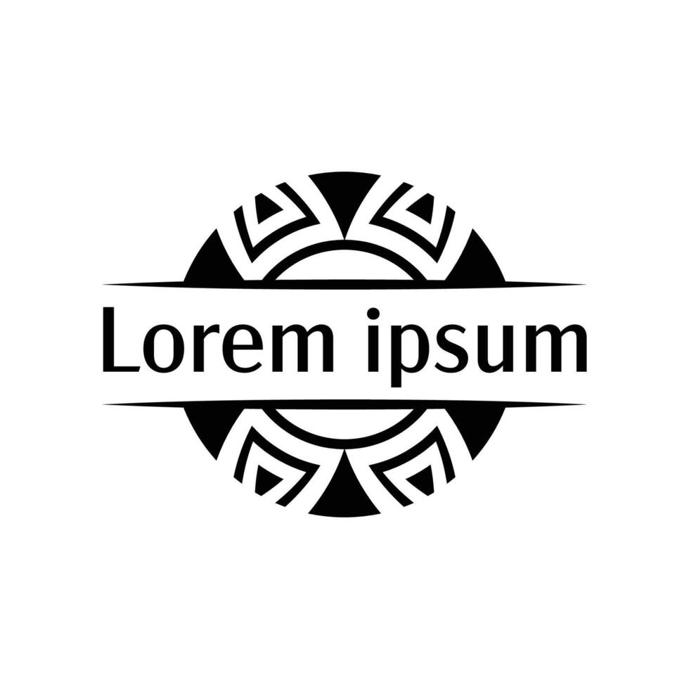 Ornate geometric emblem badge template with triangular accents vector