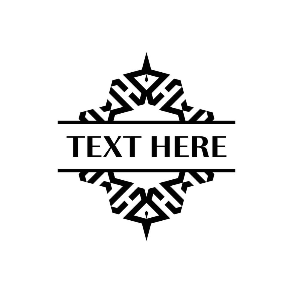 Classic Tribal Diamond Frame Design for High-End Labels vector