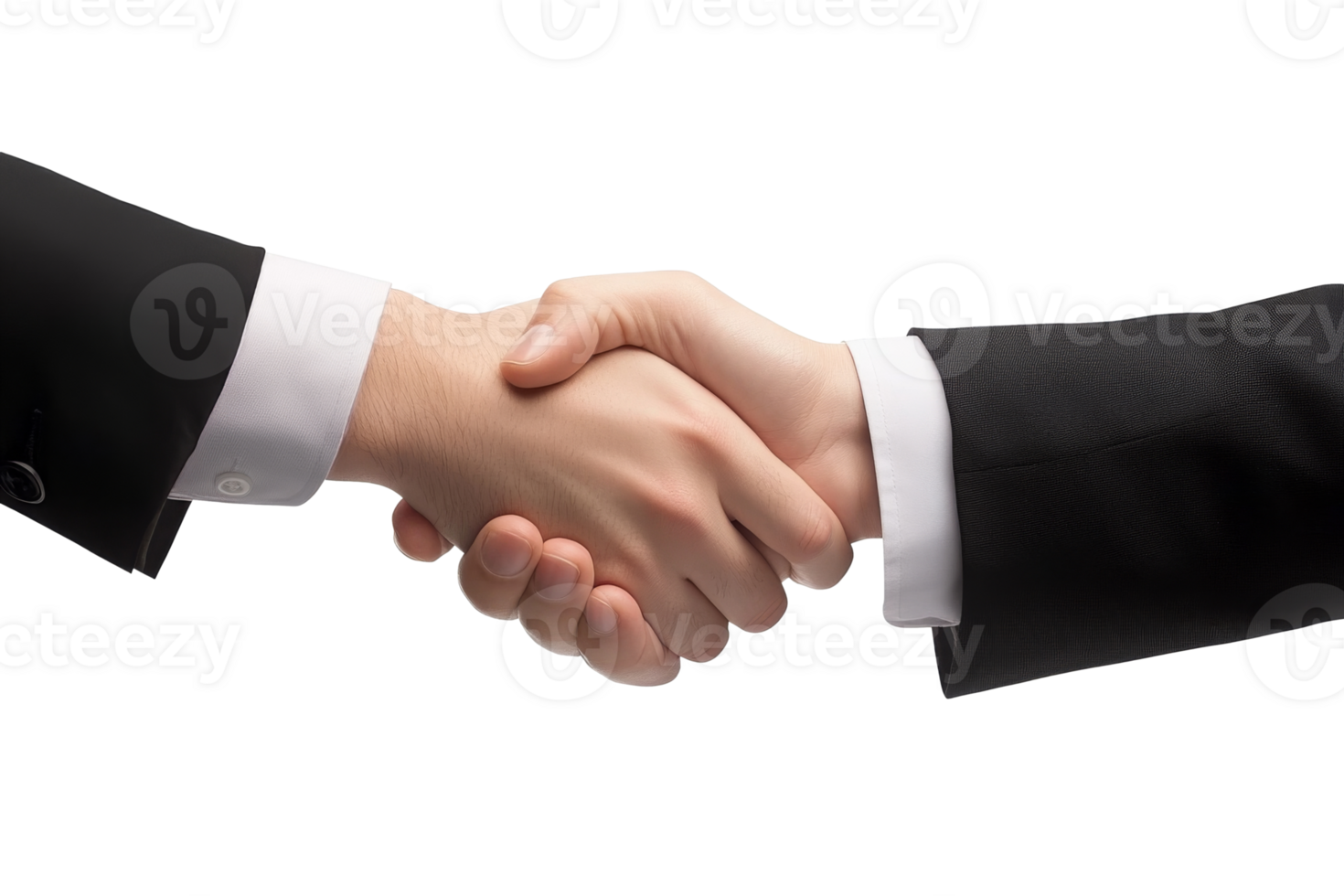 Two hands clasp together in a firm handshake, symbolizing a deal struck and a partnership formed png