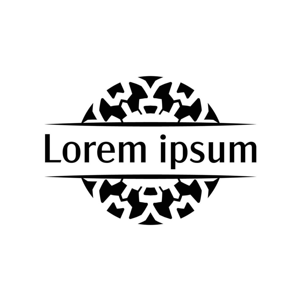 Decorative emblem badge template with abstract petal shapes vector
