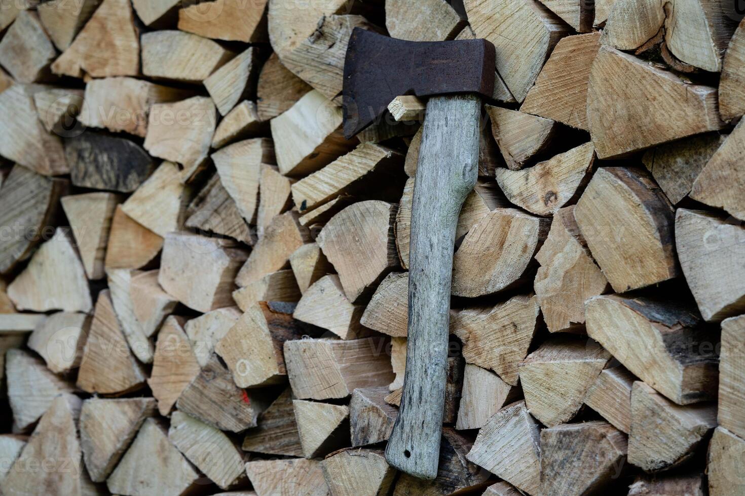 a stack of fire wood photo