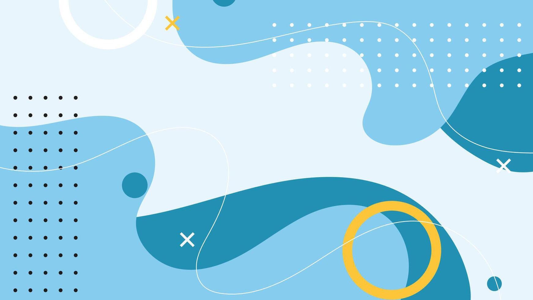 Memphis style on blue abstract background vector