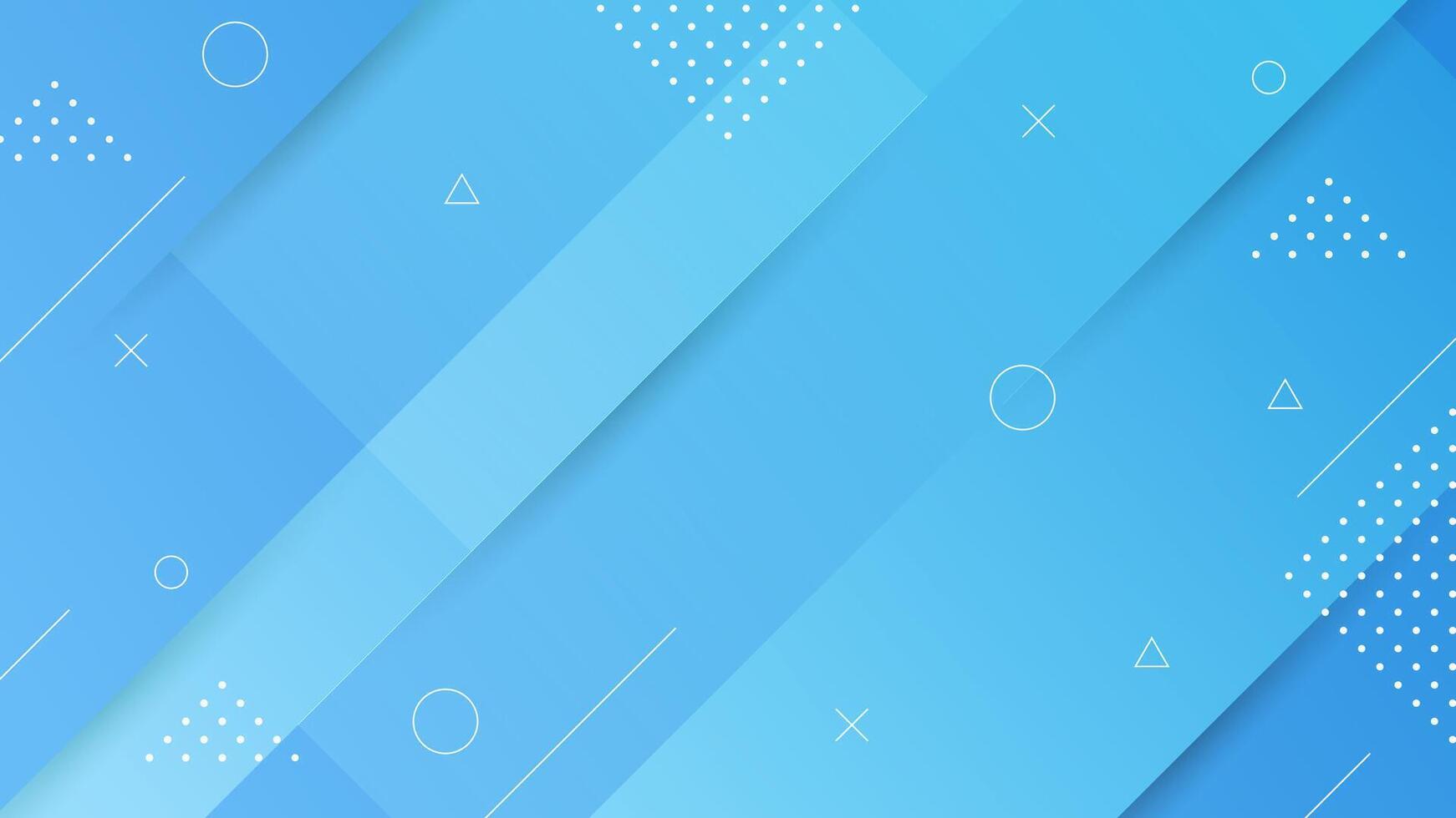 Light blue background with elements of lines, dots and geometric shapes vector