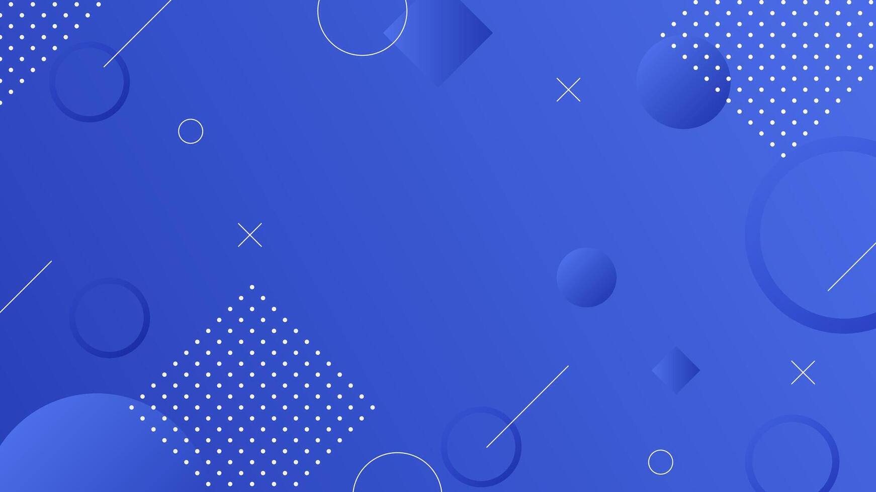 Abstract blue background with elements of lines, dots and geometric shapes vector