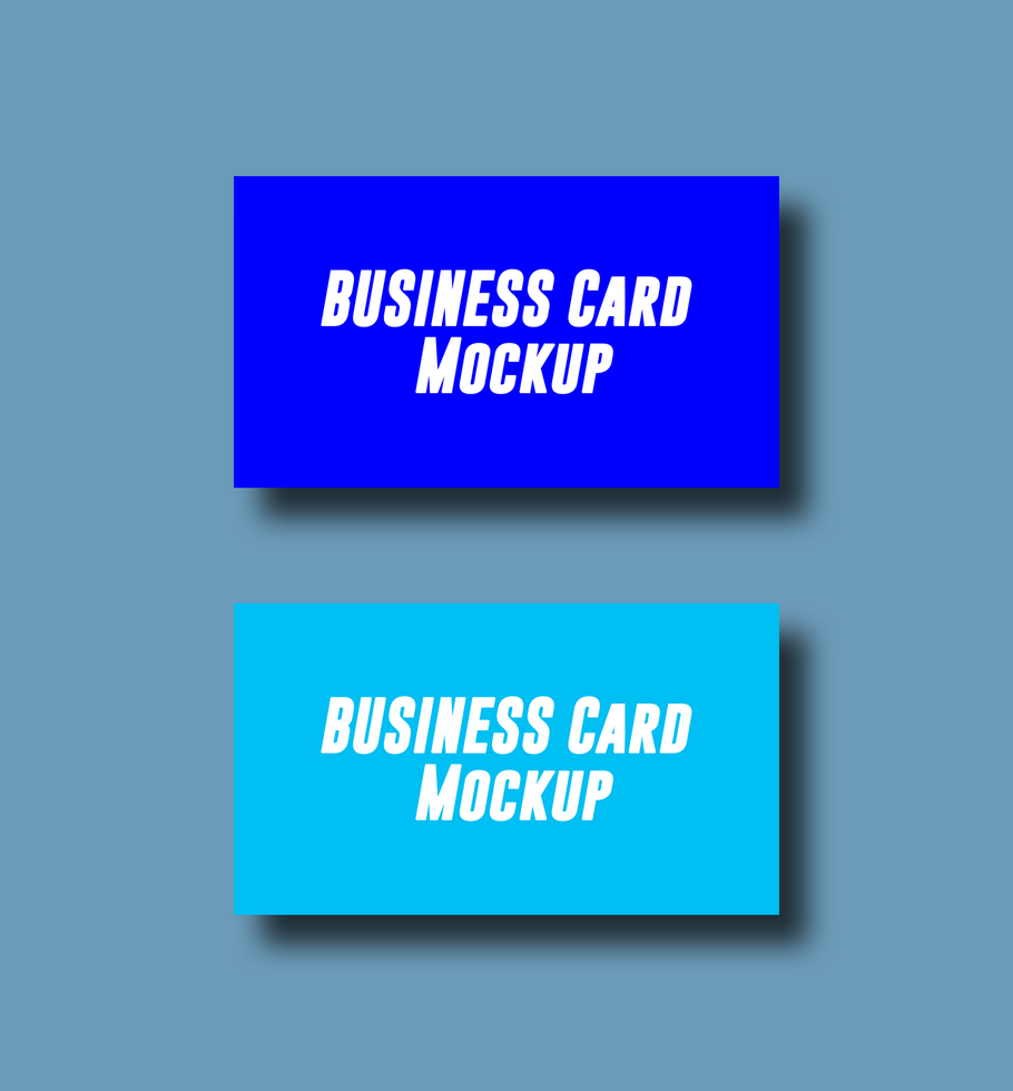 Business card mockup on blue background psd