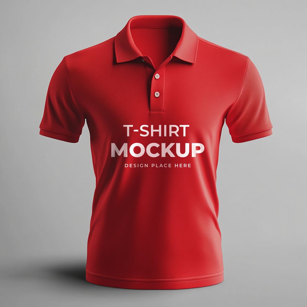 Red polo shirt mockup template design psd