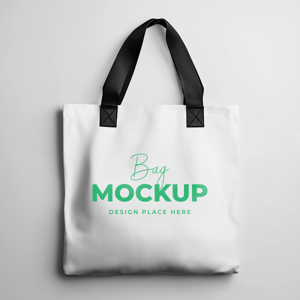 tote bags mockup on a grey background. psd