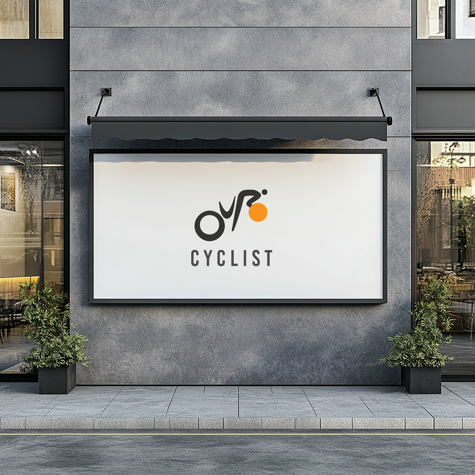 Mock up of a logo sign in front of a shop psd