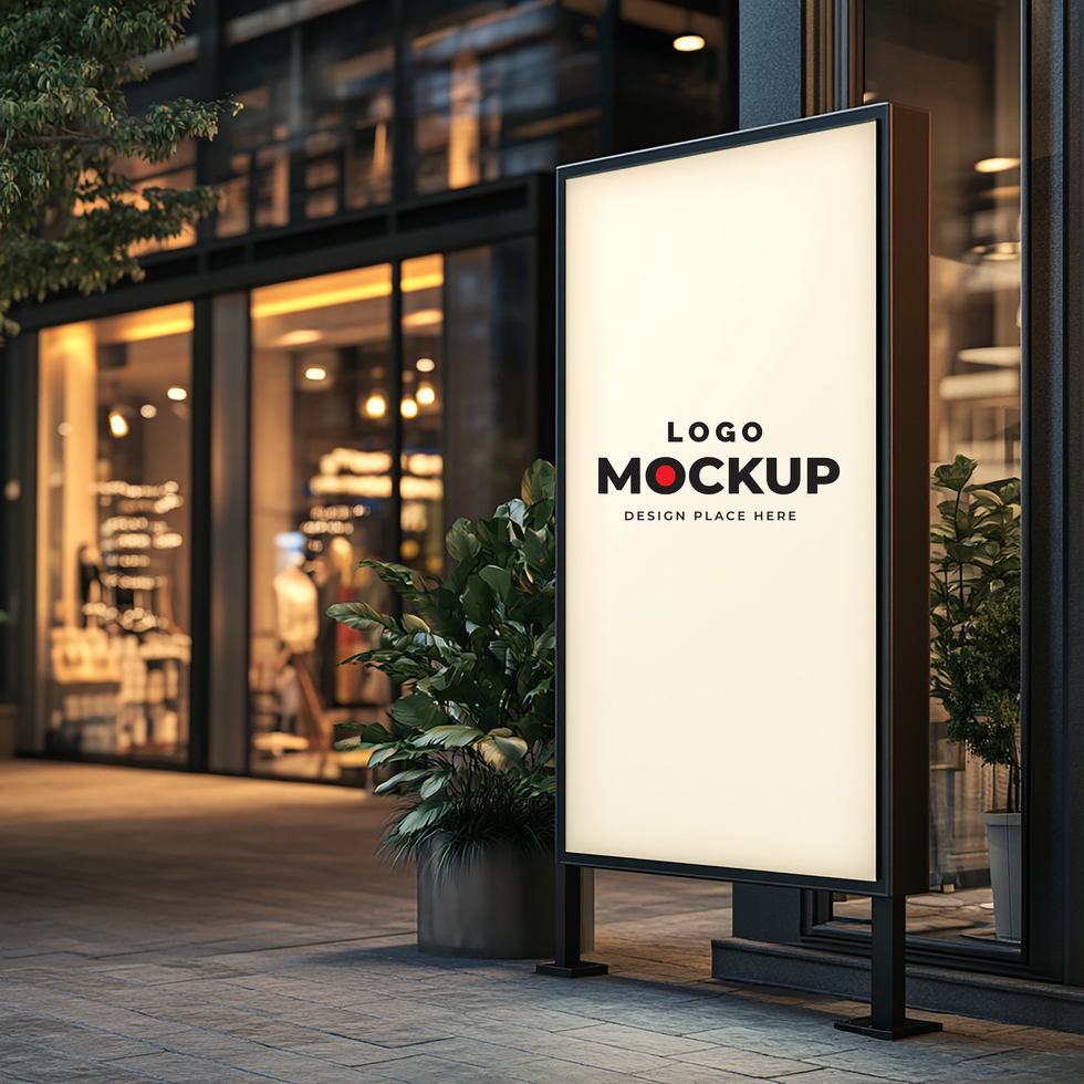 Outdoor advertising stand mockup template psd