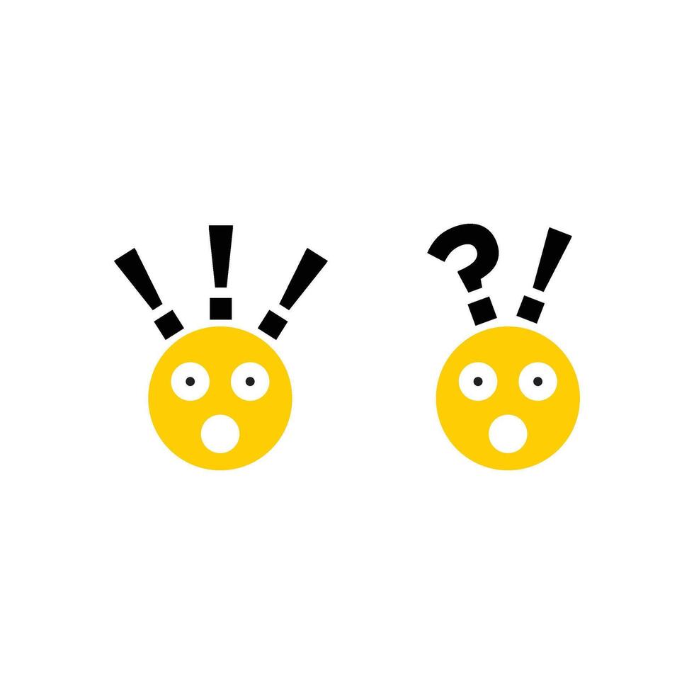 Two yellow emoticions with question marks vector