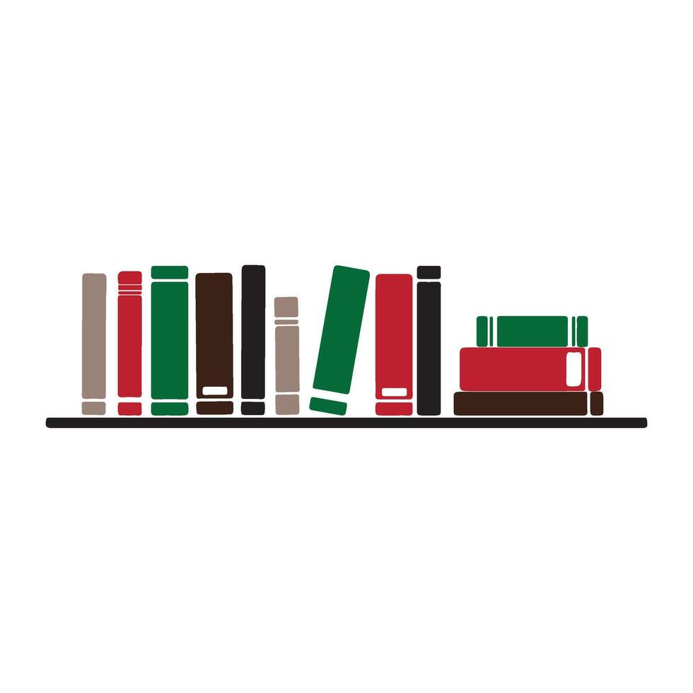 Books on a shelf icon illustration vector