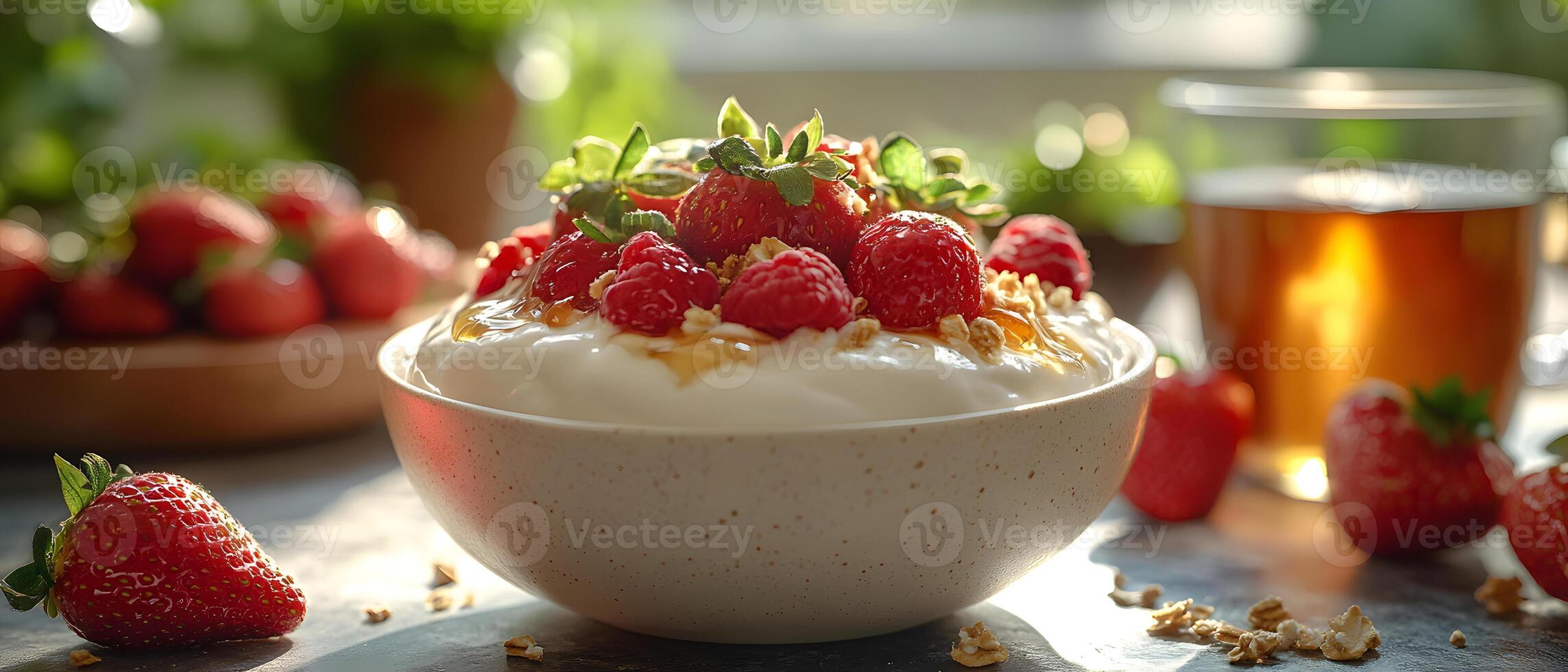 Healthy breakfast is very important because it keeps you energized all the day. This image can be used in advertisements or on social media to promote healthy and balanced diet in your daily life. photo