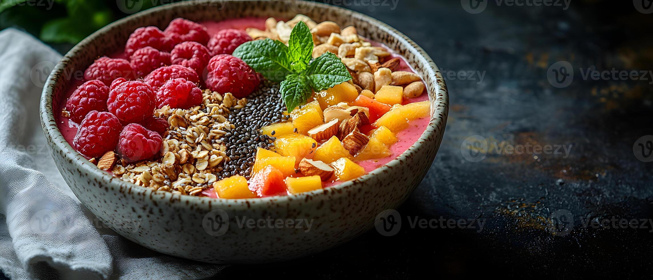 Healthy breakfast is very important because it keeps you energized all the day. This image can be used in advertisements or on social media to promote healthy and balanced diet in your daily life. photo