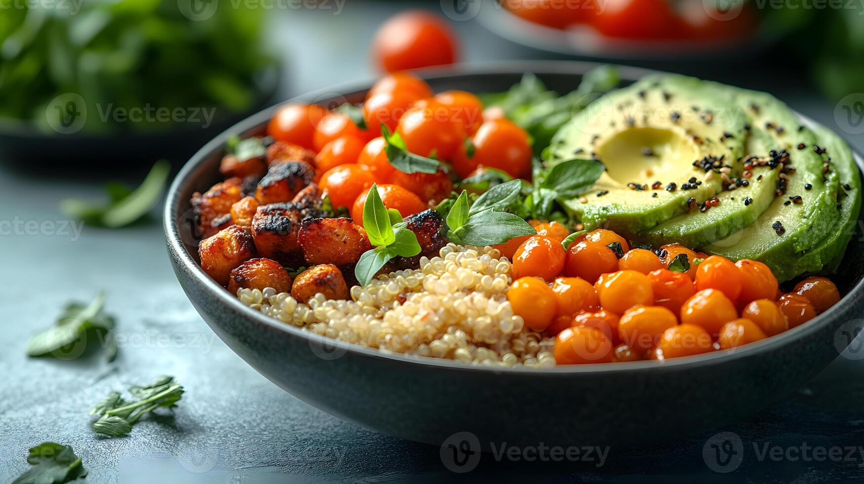 Healthy breakfast is very important because it keeps you energized all the day. This image can be used in advertisements or on social media to promote healthy and balanced diet in your daily life. photo