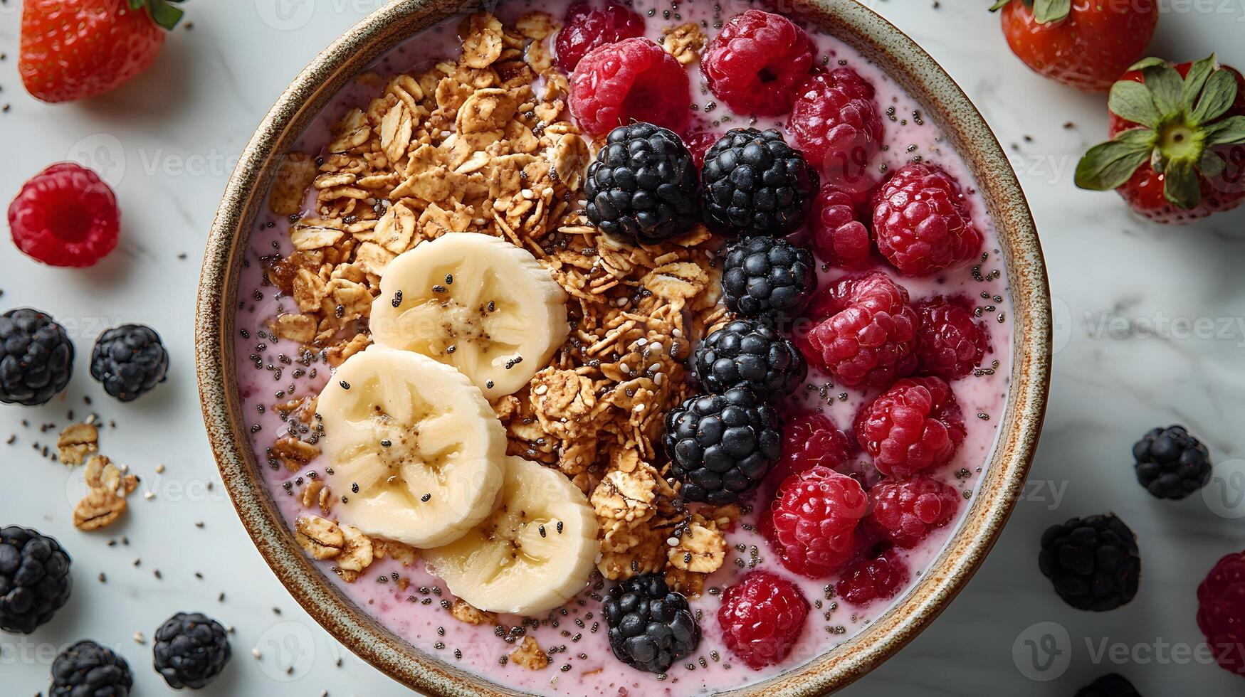 Healthy breakfast is very important because it keeps you energized all the day. This image can be used in advertisements or on social media to promote healthy and balanced diet in your daily life. photo