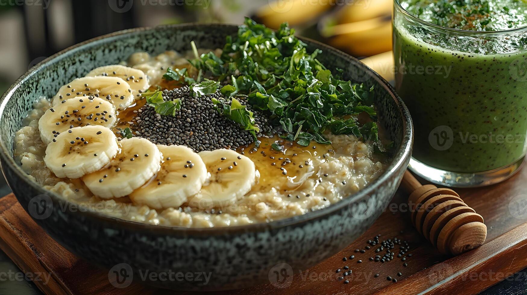 Healthy breakfast is very important because it keeps you energized all the day. This image can be used in advertisements or on social media to promote healthy and balanced diet in your daily life. photo
