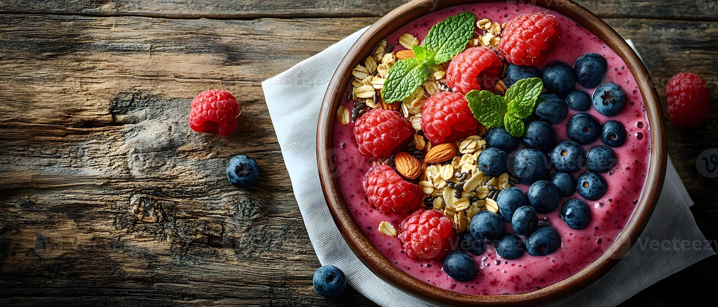 Healthy breakfast is very important because it keeps you energized all the day. This image can be used in advertisements or on social media to promote healthy and balanced diet in your daily life. photo