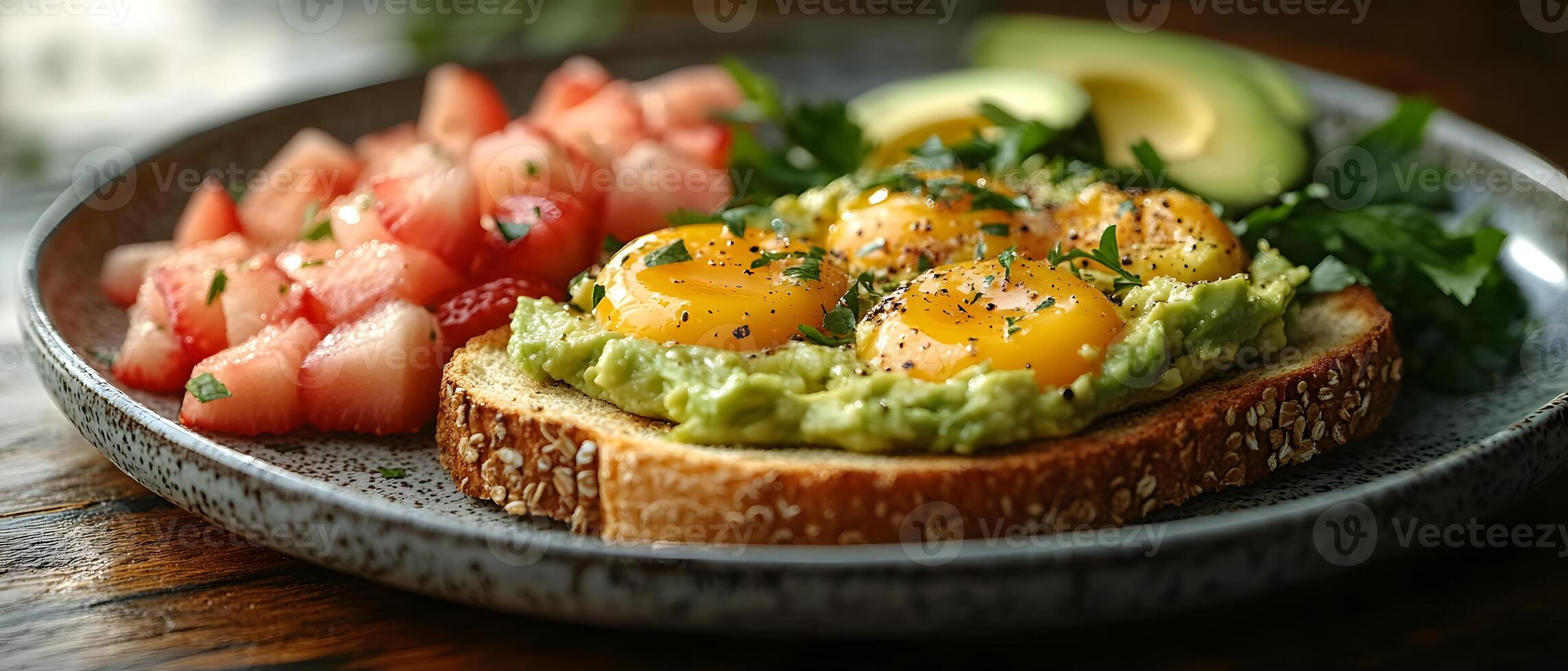 Healthy breakfast is very important because it keeps you energized all the day. This image can be used in advertisements or on social media to promote healthy and balanced diet in your daily life. photo
