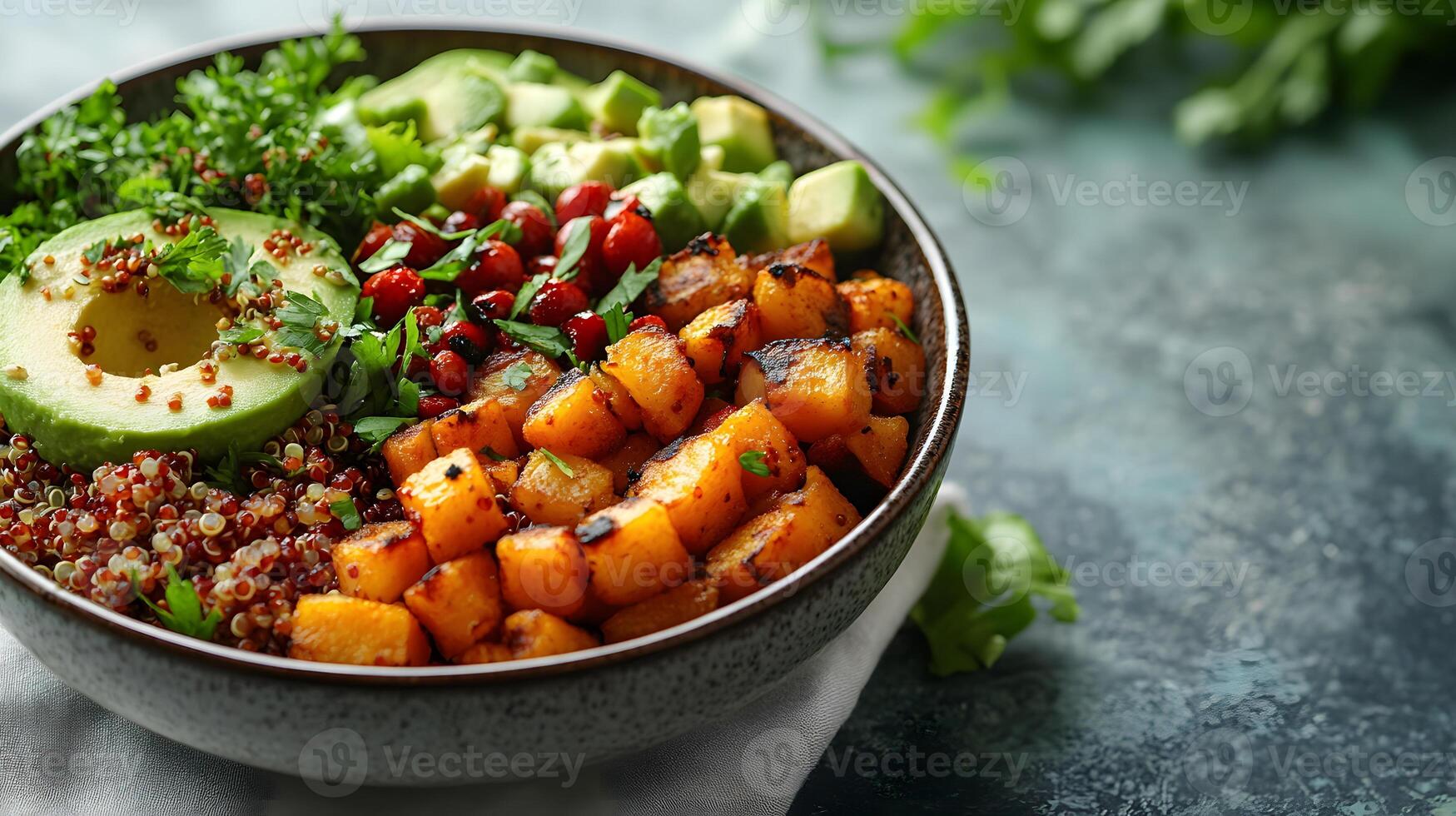 Healthy breakfast is very important because it keeps you energized all the day. This image can be used in advertisements or on social media to promote healthy and balanced diet in your daily life. photo