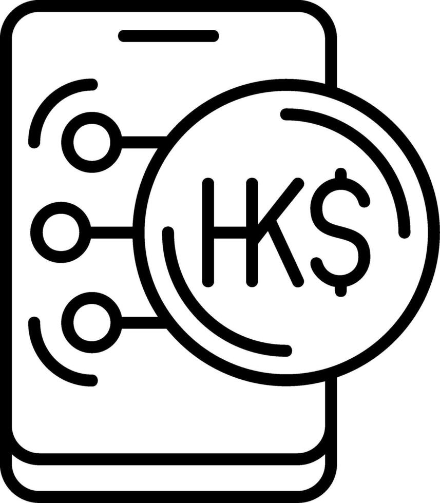Hong Kong Dollar Icon Design Symbpl vector