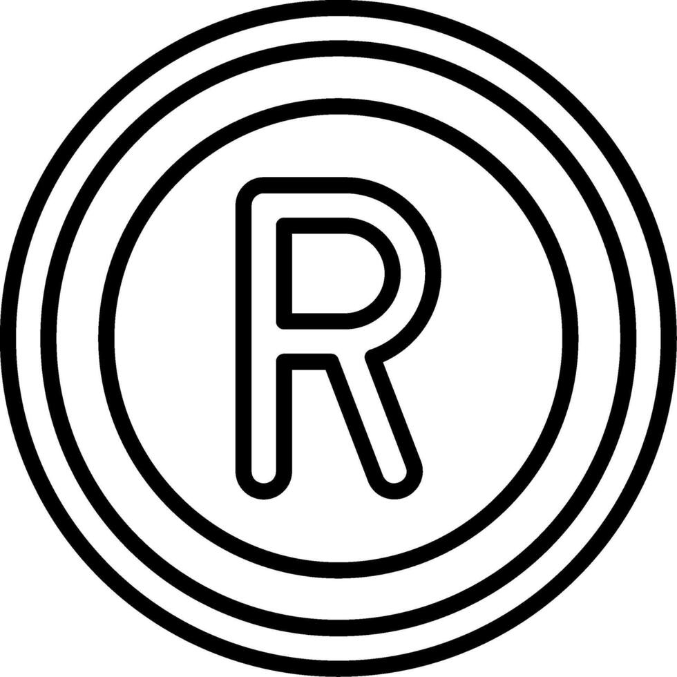 South African Rand Icon Design Symbpl vector