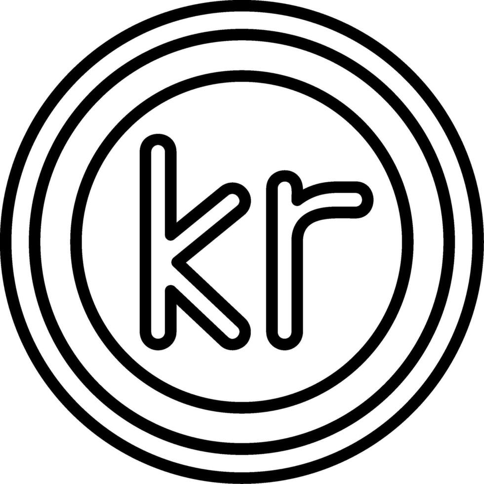 Norwegian Krone Icon Design Symbpl vector