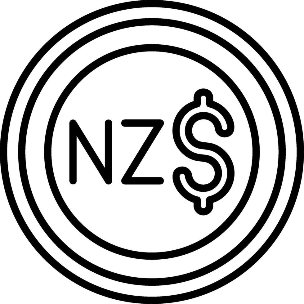 New Zealand Dollar Icon Design Symbpl vector