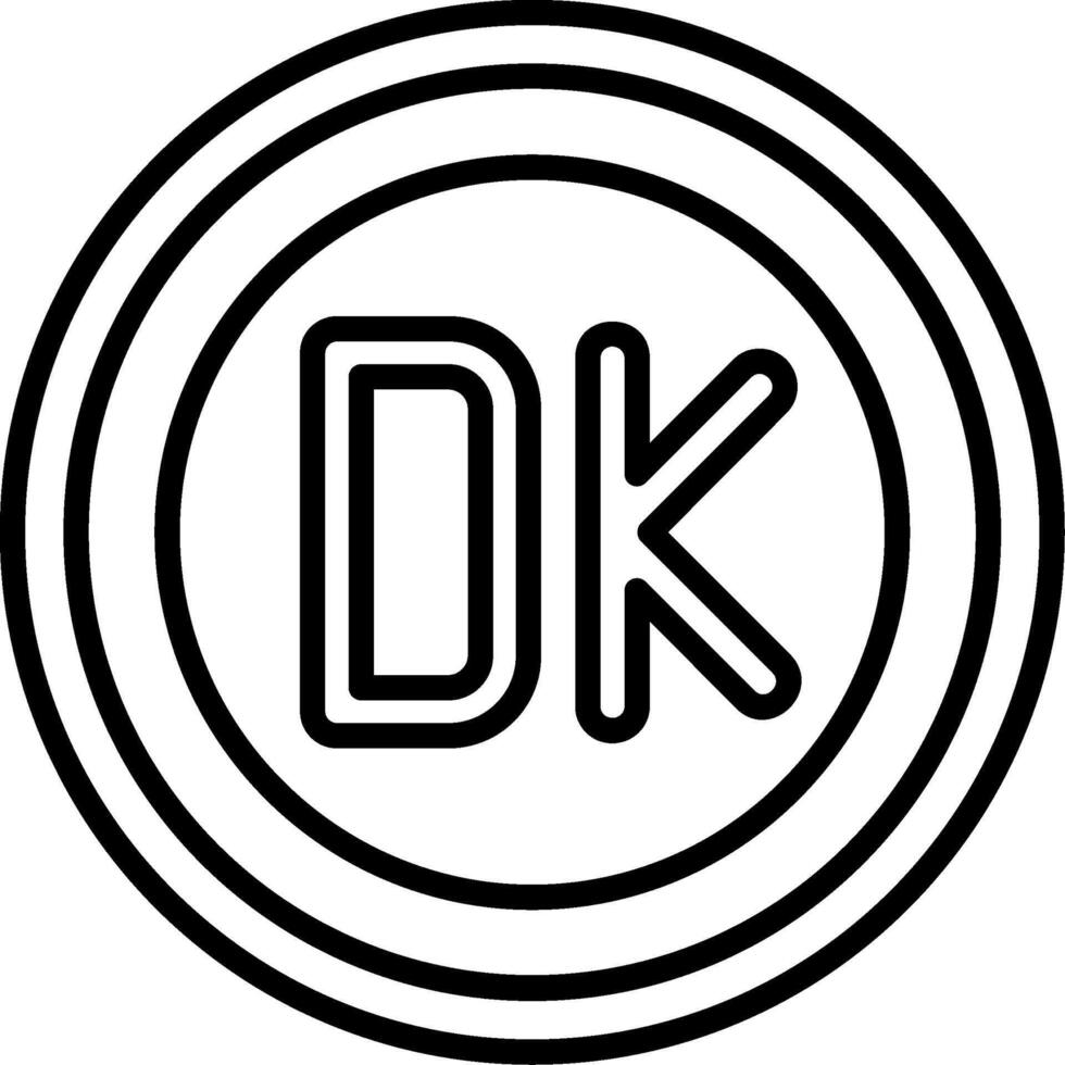 Danish Krone Icon Design Symbpl vector