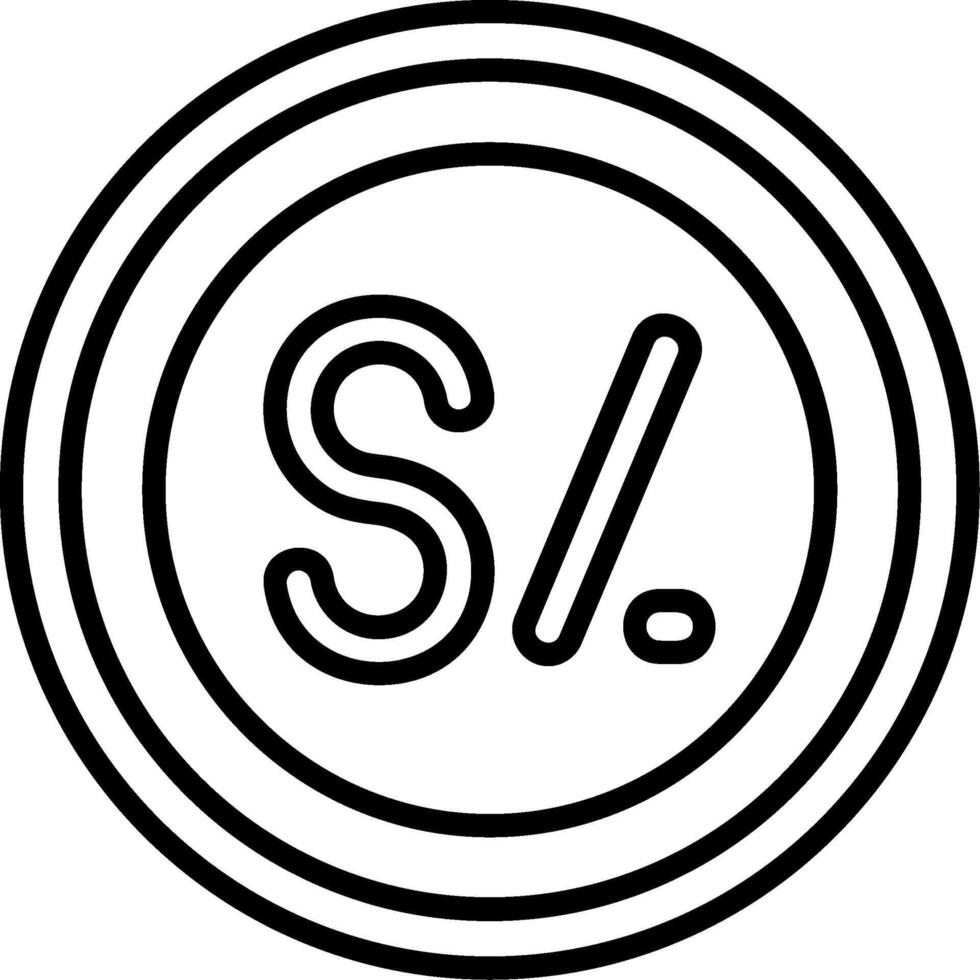 Peruvian Sol Icon Design Symbpl vector