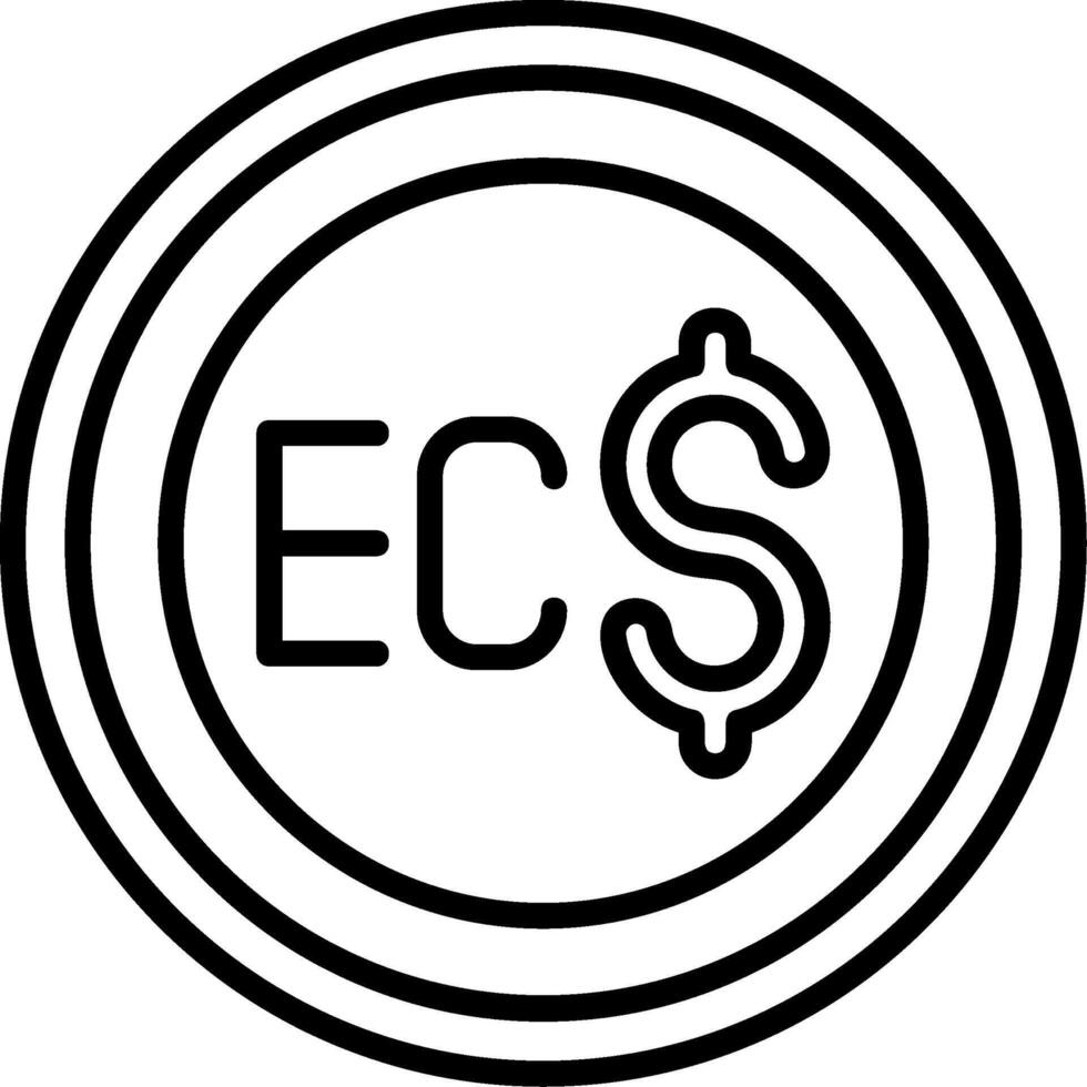 East Caribbean Dollar Icon Design Symbpl vector