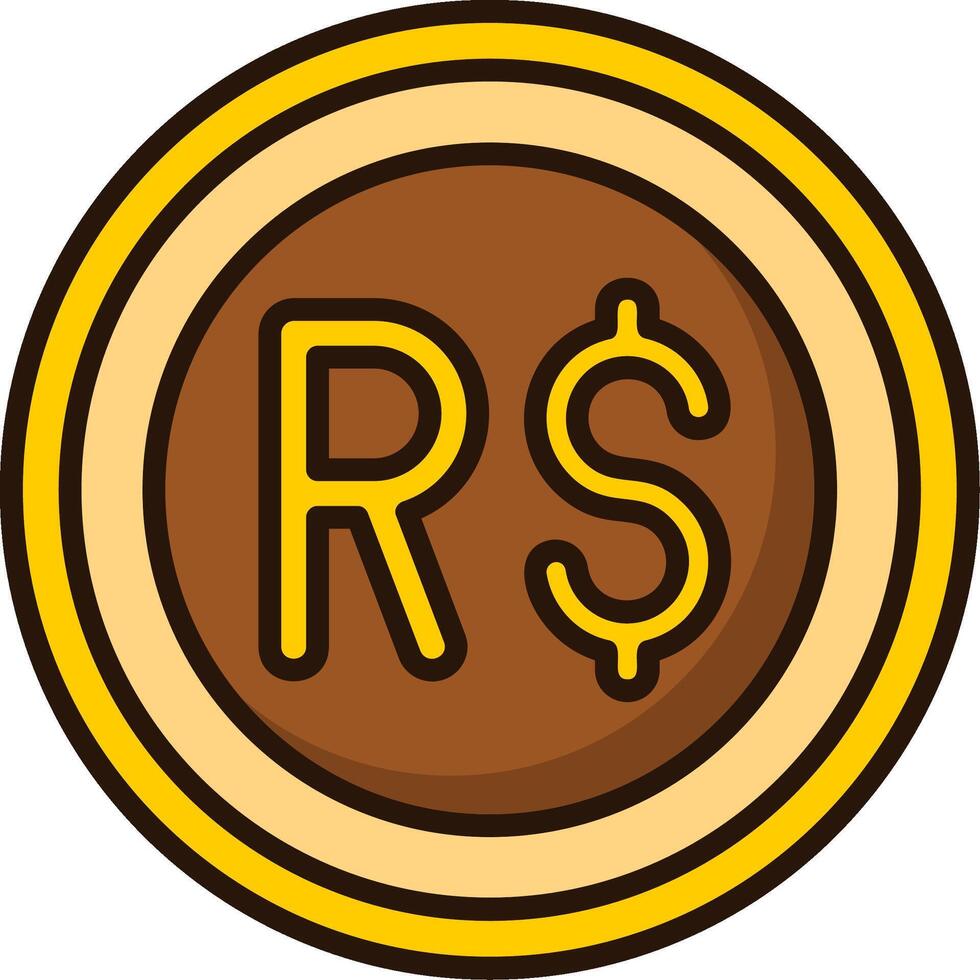 Brazilian Real Icon Design Symbpl vector