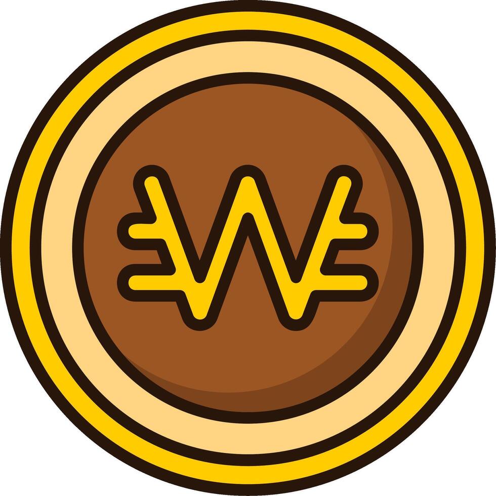 South Korean Won Icon Design Symbpl vector