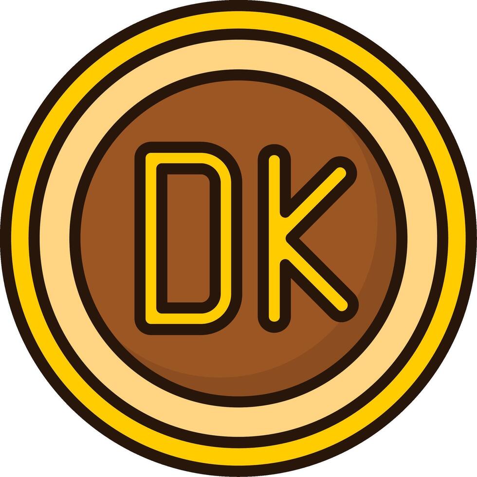 Danish Krone Icon Design Symbpl vector