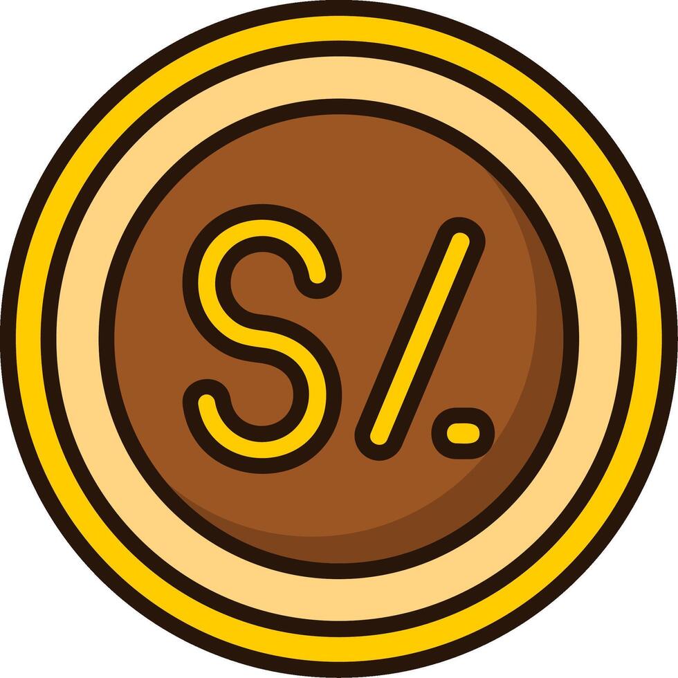 Peruvian Sol Icon Design Symbpl vector