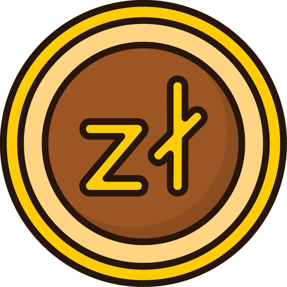 Polish Zloty Icon Design Symbpl vector
