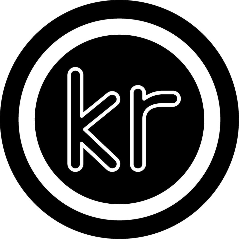 Norwegian Krone Icon Design Symbpl vector