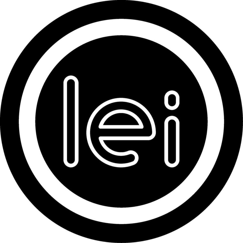 Romanian Leu Icon Design Symbpl vector
