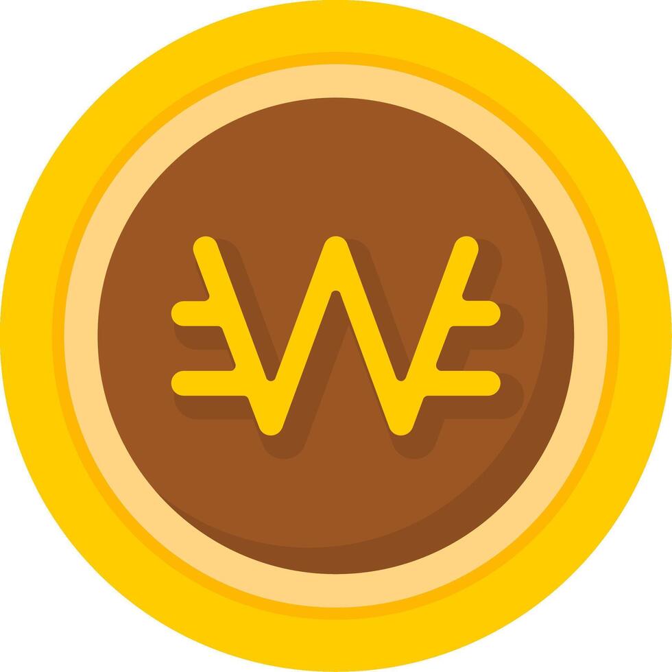South Korean Won Icon Design Symbpl vector