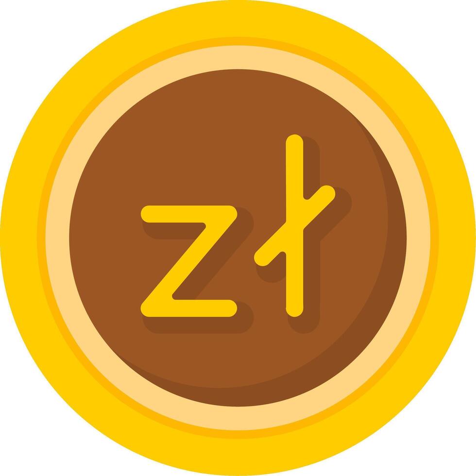 Polish Zloty Icon Design Symbpl vector
