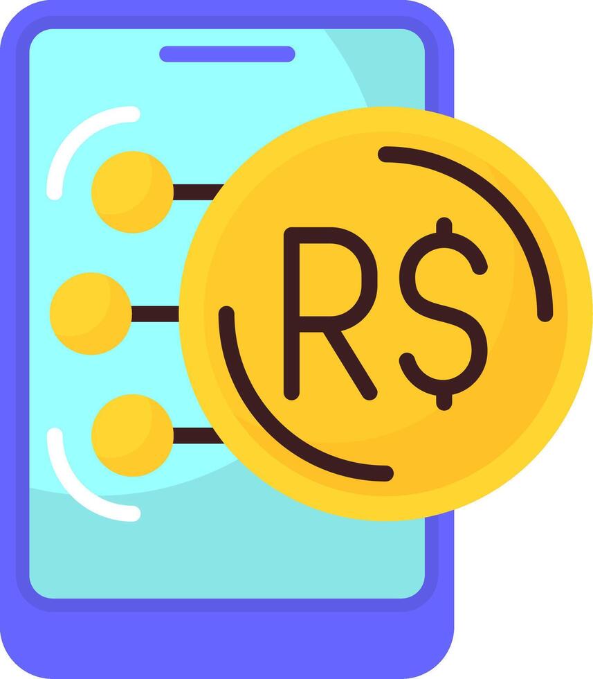 Brazilian Real Icon Design Symbpl vector